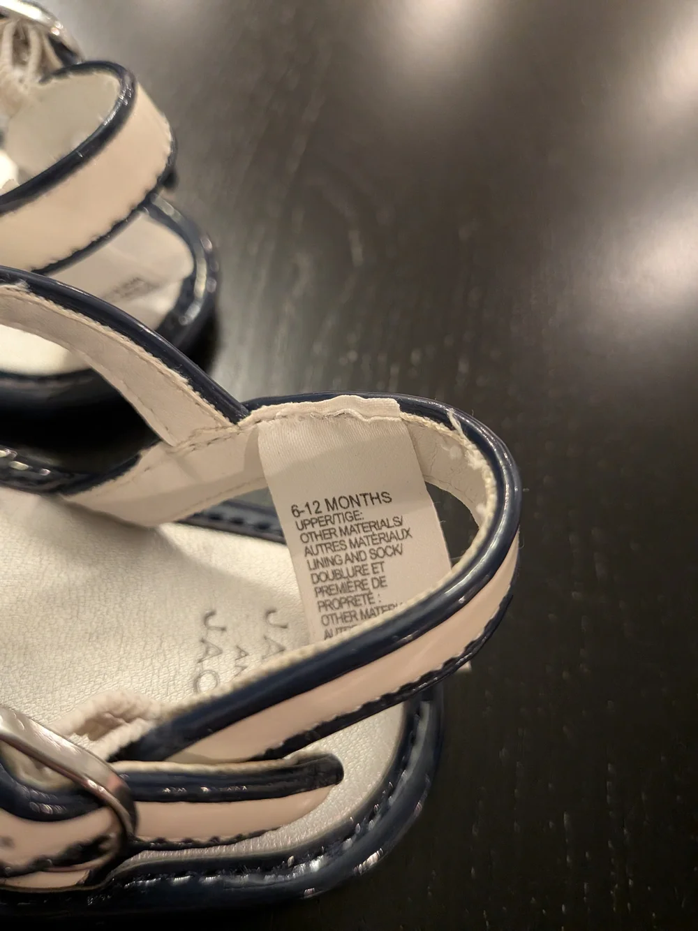 Janie and Jack Kids Navy and White Patent Sandals